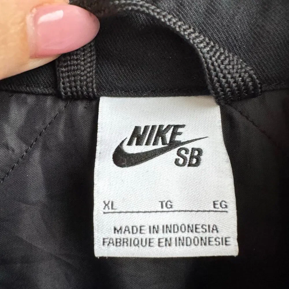 Nike SB Padded Flannel Quilted Barn Jacket Coat Black DQ6328-410 Mens Size XL
